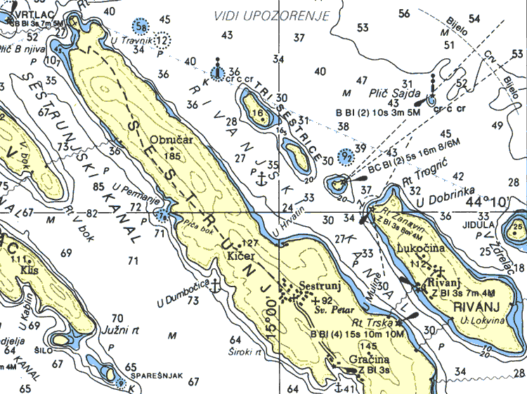 otok sestrunj karta Dubrovnik Adriatic Sea otok sestrunj karta